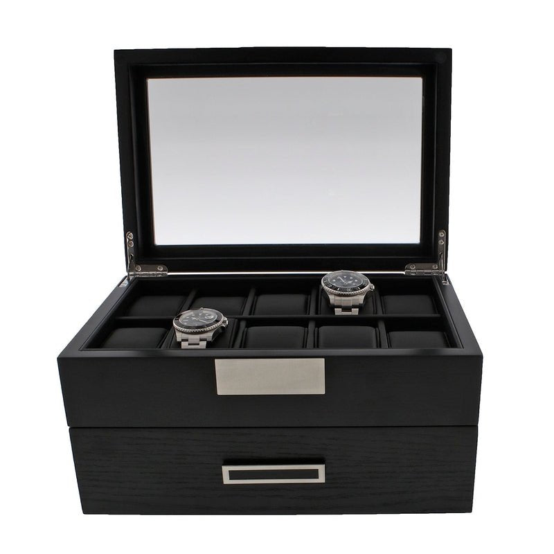 Black Oak Wooden Veneer Watch Box for 20 Watches by Aevitas