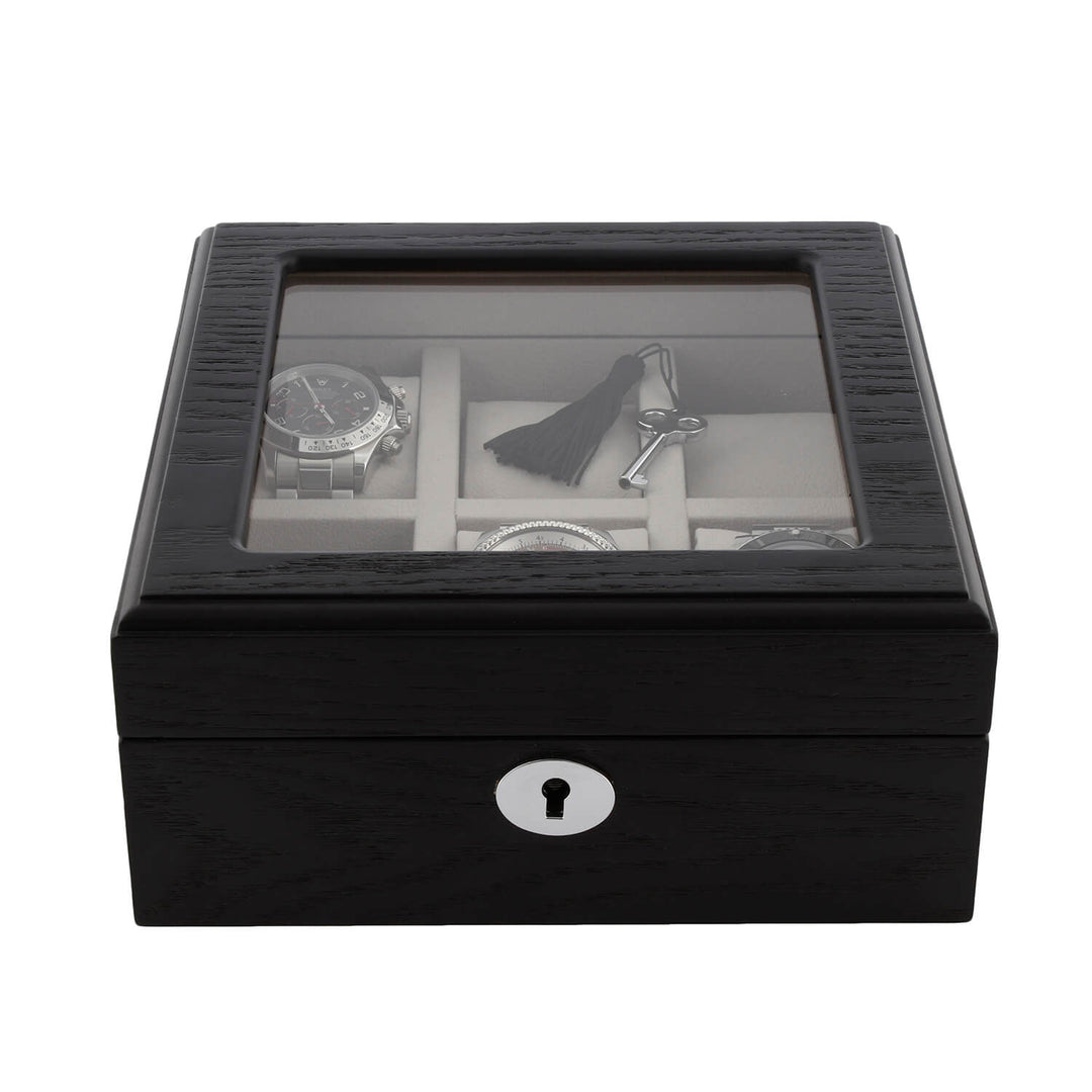 Black Oak Wooden Veneer Watch Box for 6 Watches by Aevitas