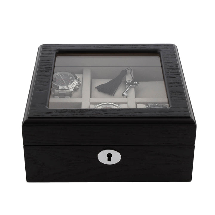 Black Oak Wooden Veneer Watch Box for 6 Watches by Aevitas