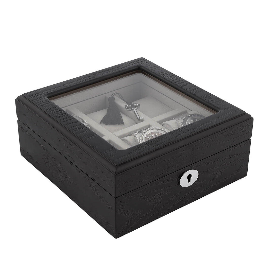 Black Oak Wooden Veneer Watch Box for 6 Watches by Aevitas