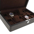 Carbon Fibre Leather Watch Box Premium Quality 12 Watches by Aevitas