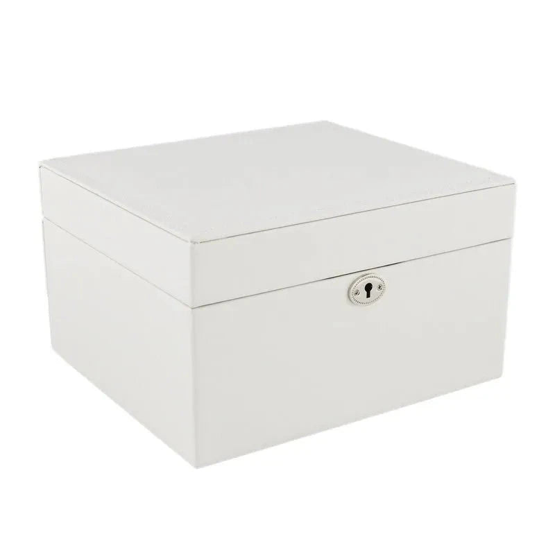 Large Size Ivory Bonded Leather Jewellery Box by Aevitas