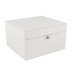 Large Size Ivory Bonded Leather Jewellery Box by Aevitas