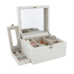 Large Size Ivory Bonded Leather Jewellery Box by Aevitas