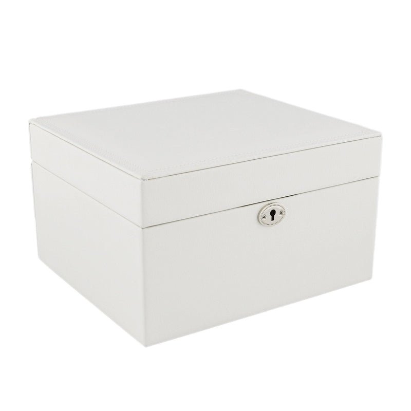 Large Size Ivory Bonded Leather Jewellery Box by Aevitas