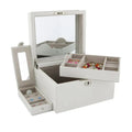 Large Size Ivory Bonded Leather Jewellery Box by Aevitas