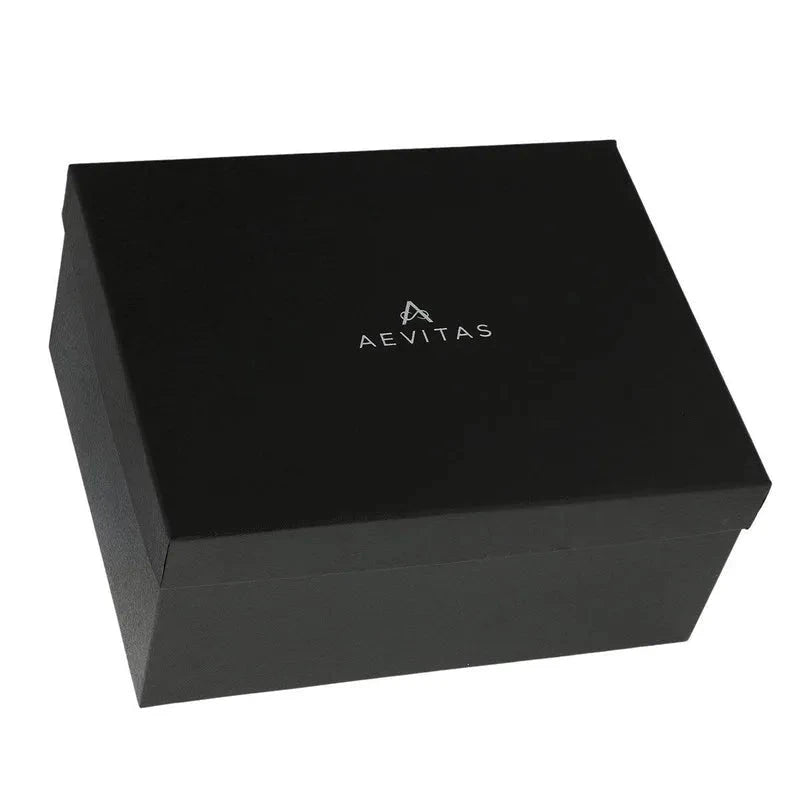 Light Burl Walnut Solid Top Collectors Box for 4 Watches and 16 Pair Cufflinks by Aevitas