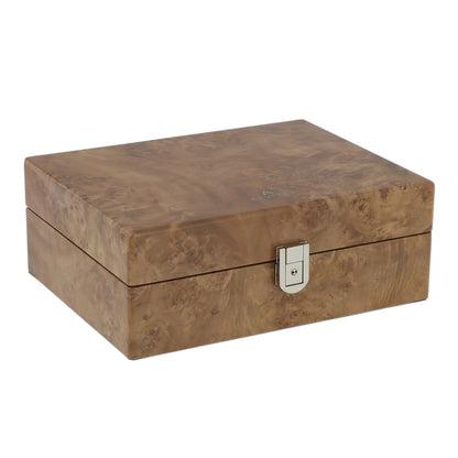 Light Burl Walnut Wood Watch Collectors Box for 8 Watches by Aevitas