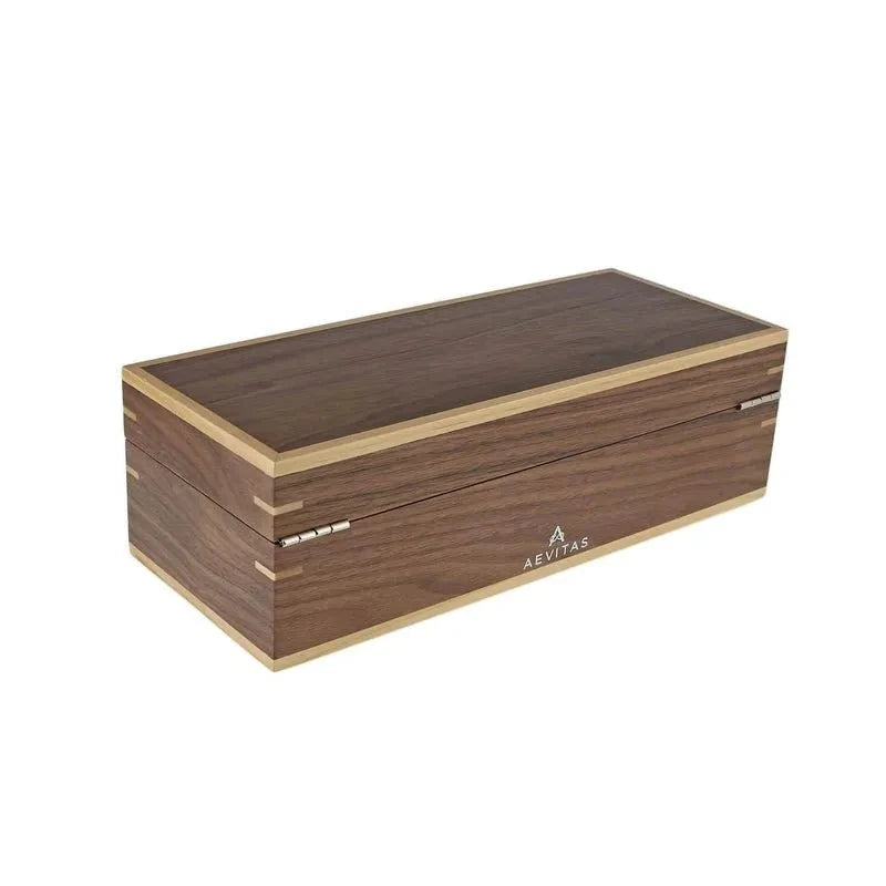 Light Walnut Wood Natural Finish Watch Box for 5 Watches by Aevitas