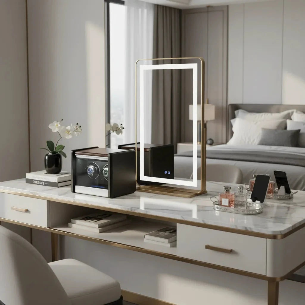 Premium 2 Watch Winder in Dark Walnut Wood with Piano Lacquer by Aevitas