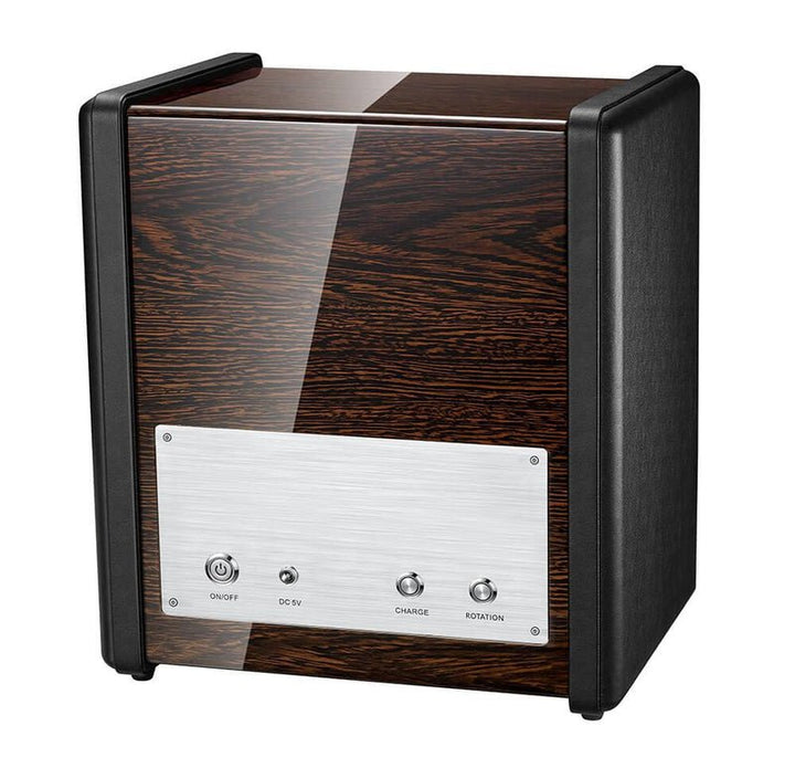 Premium 2 Watch Winder in Dark Walnut Wood with Piano Lacquer by Aevitas