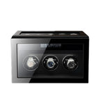 Premium 3 Watch Winder with Storage in Zebrano Ebony Wood by Aevitas