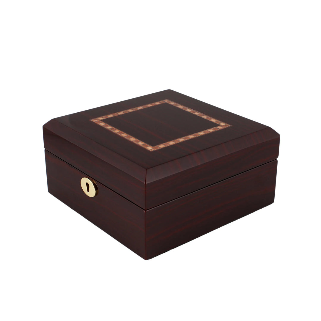 Premium 6 Watch Box in Cherry Wood Piano Gloss Finish with Luxury Lining