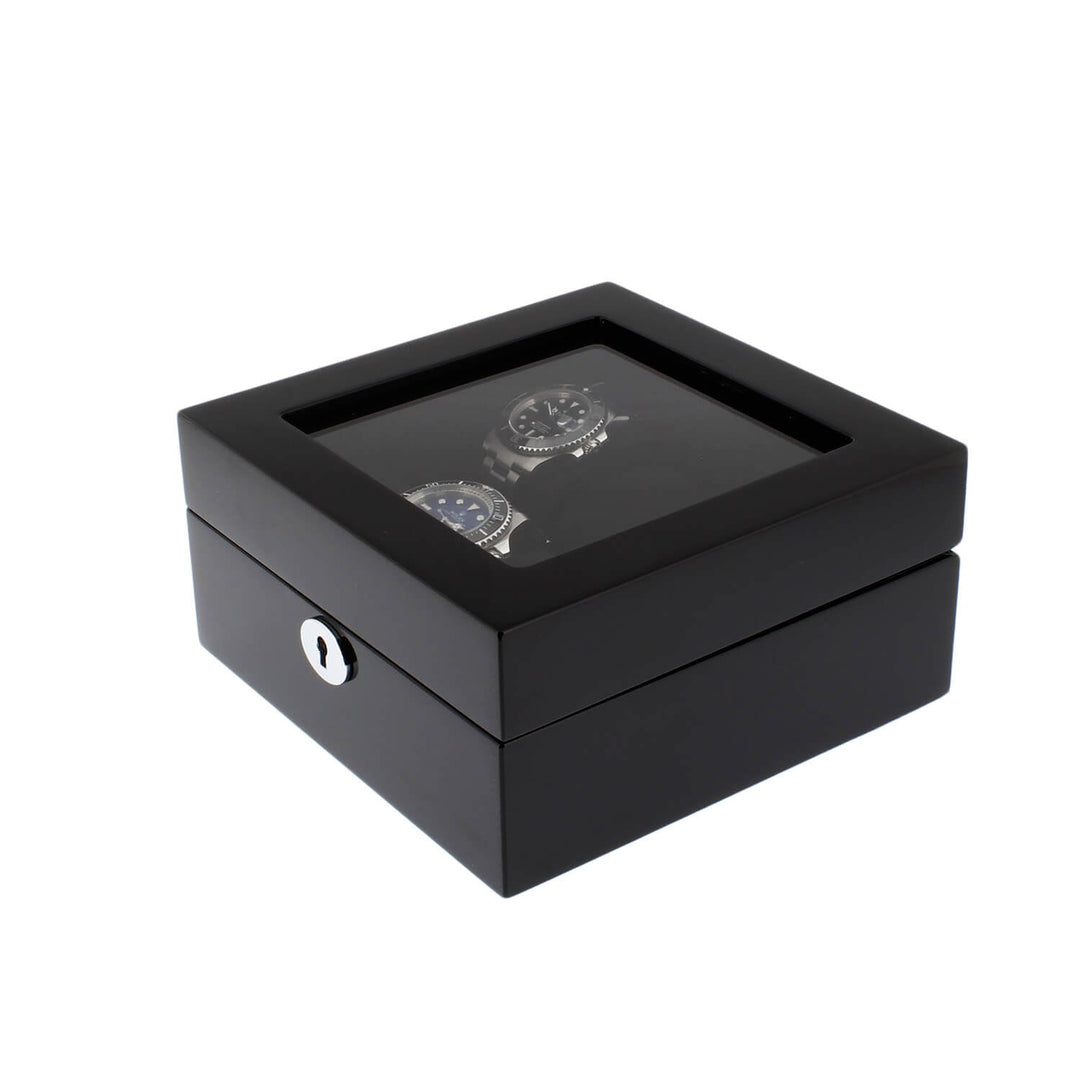 Premium 6 Watch Box in Piano Black Gloss Finish with Black Luxury Lining