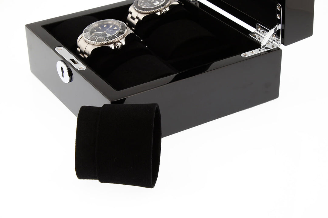 Premium 6 Watch Box in Piano Black Gloss Finish with Black Luxury Lining