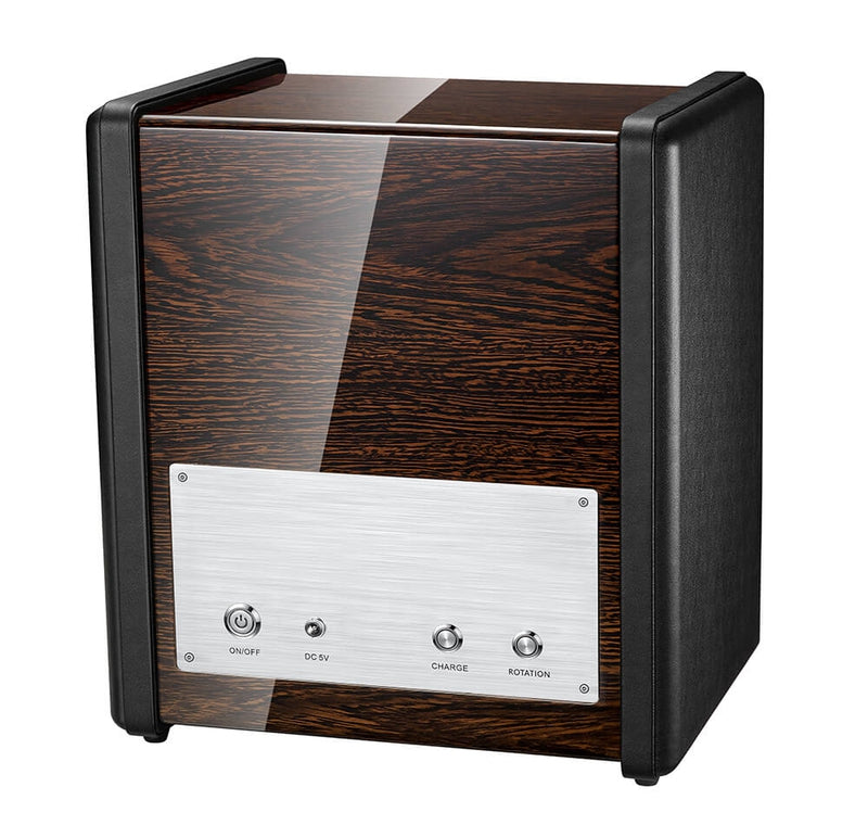 Premium 8 Watch Winder in Dark Walnut Wood with Piano Lacquer by Aevitas