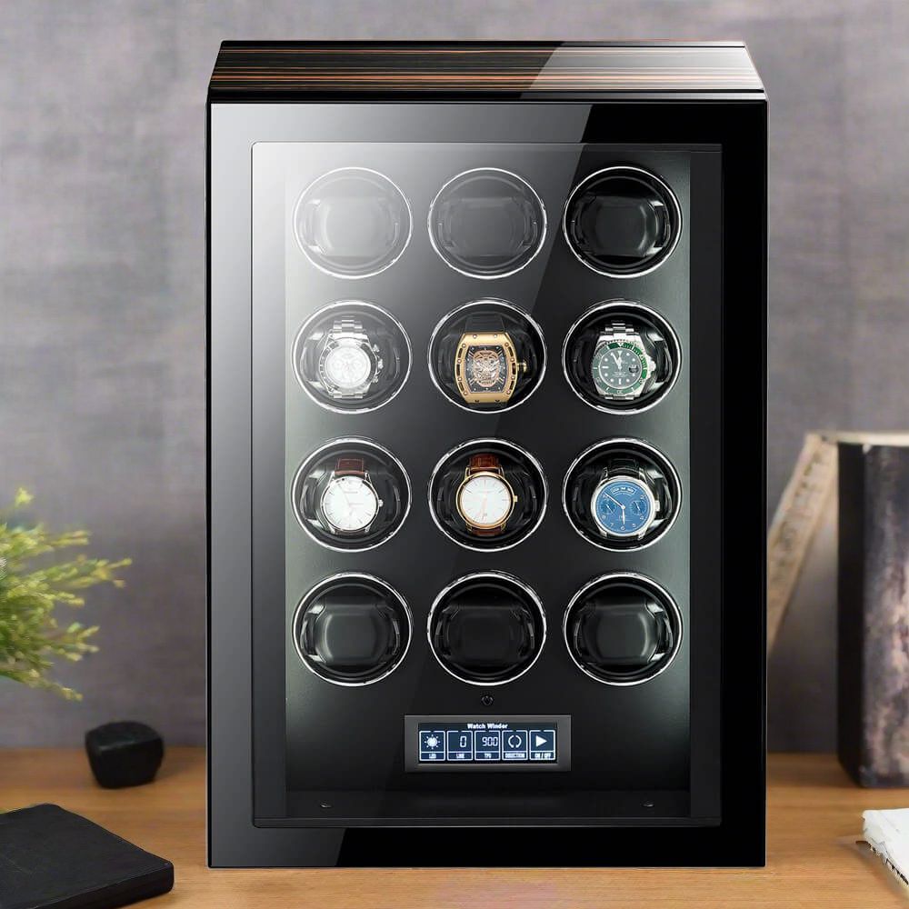 Premium Automatic 12 Watch Winder with Touch Screen by Aevitas