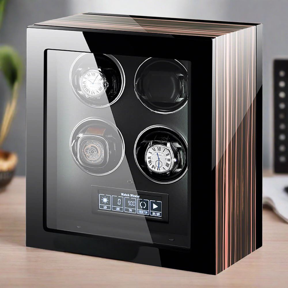 Premium Automatic 4 Watch Winder with Touch Screen by Aevitas