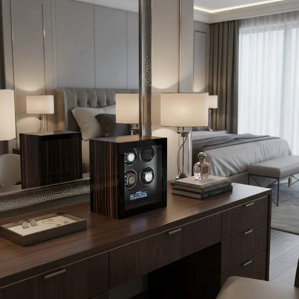 Premium Automatic 4 Watch Winder with Touch Screen by Aevitas