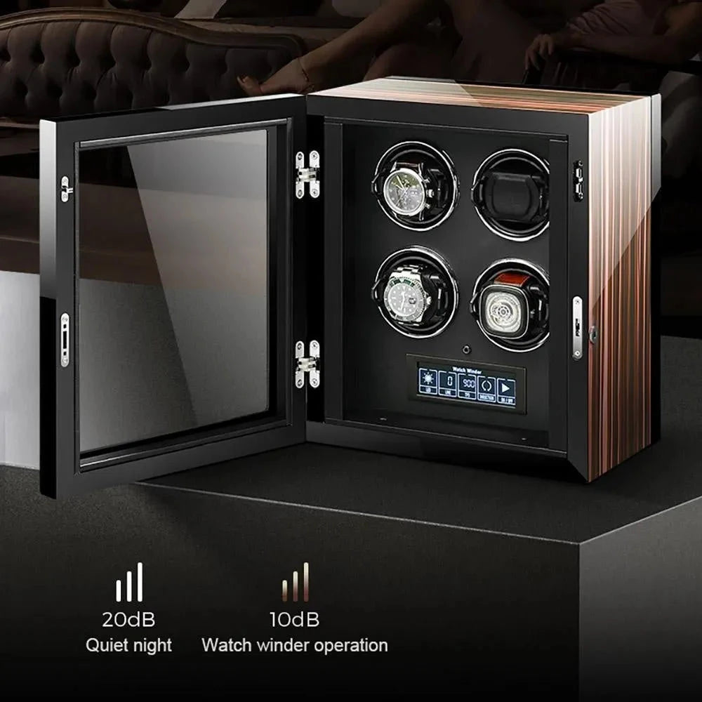 Premium Automatic 4 Watch Winder with Touch Screen by Aevitas