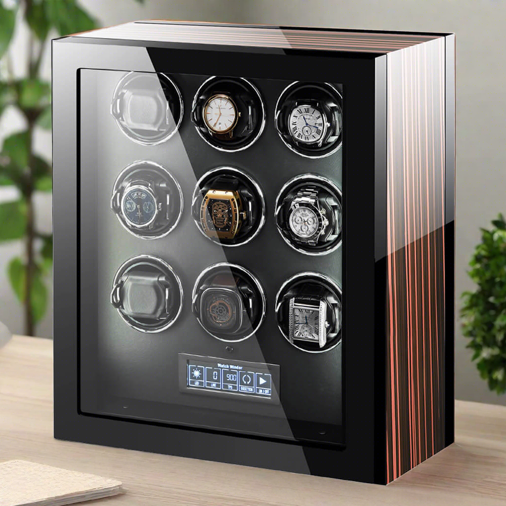 Premium Automatic 9 Watch Winder with Touch Screen by Aevitas