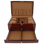 Premium Jewellery Box Extra Large Size Camphor Finish with Camel Colour Lining by Aevitas