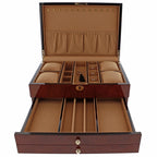 Premium Jewellery Box Extra Large Size Camphor Finish with Camel Colour Lining by Aevitas