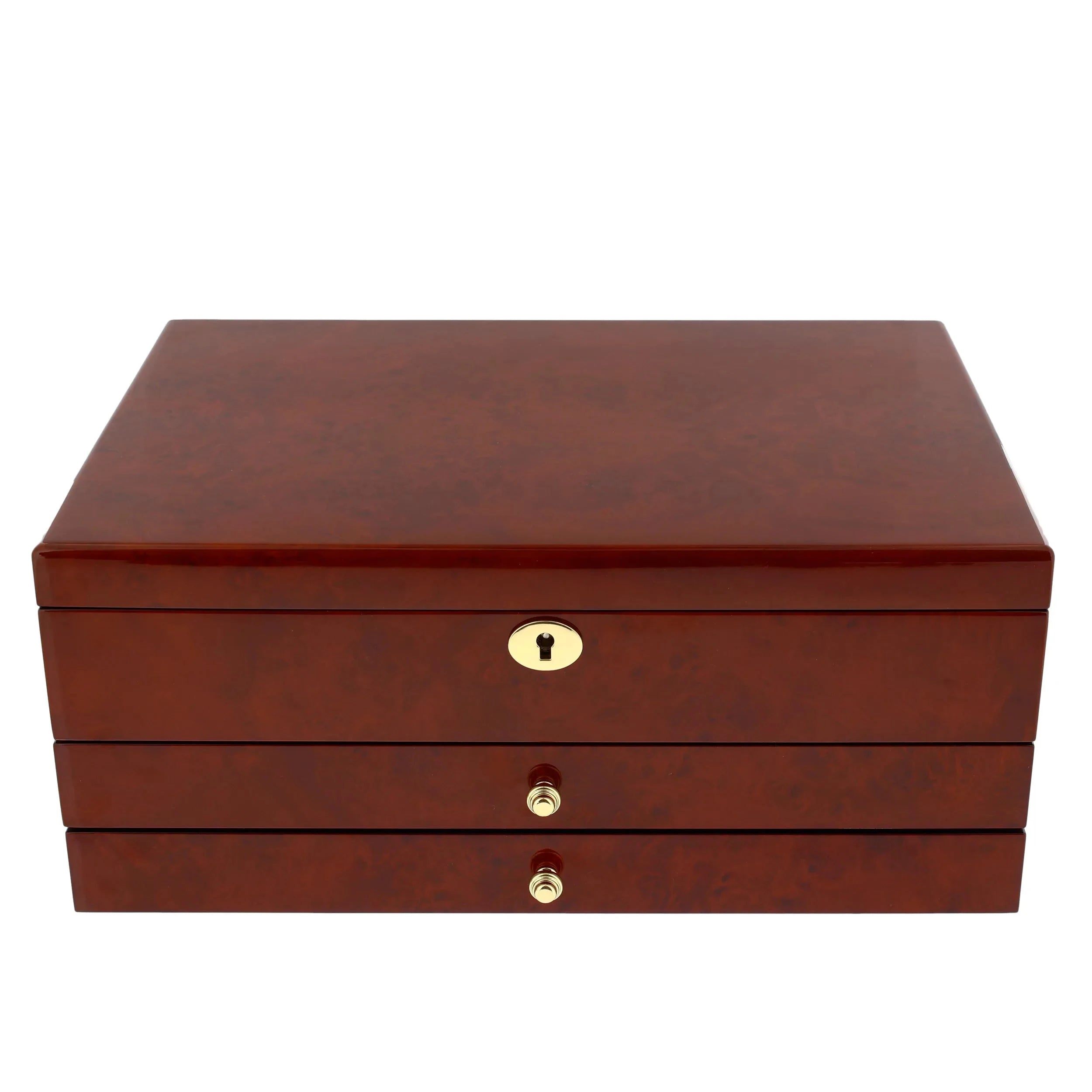 Premium Jewellery Box Extra Large Size Camphor Finish with Camel Colour Lining by Aevitas