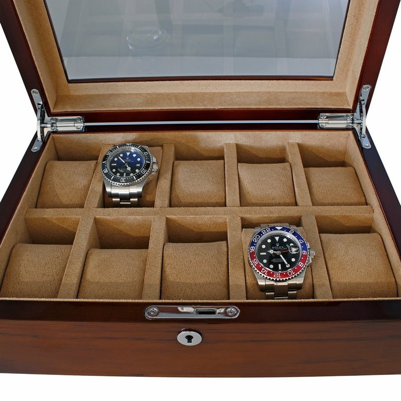 Premium Luxury 10 Watch Box Solid Hardwood High Gloss Finish by Aevitas