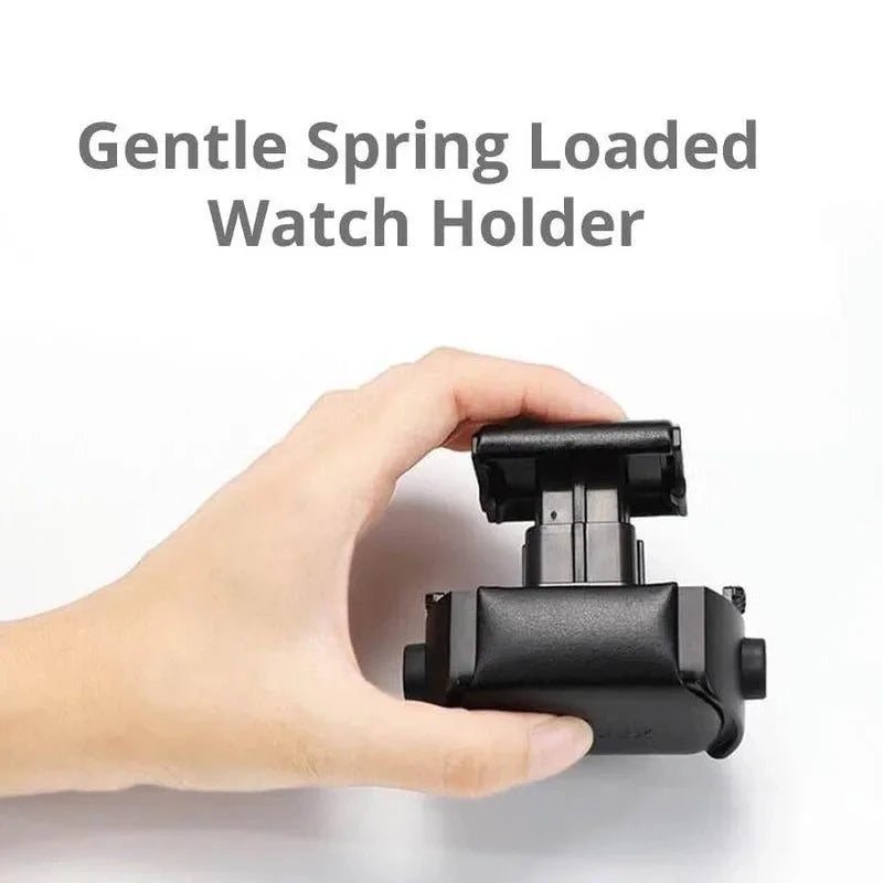 Premium Quad Watch Winder Black Genuine Leather Mains Powered by Aevitas