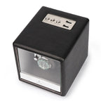 Premium Single Watch Winder Black Genuine Leather Mains Powered by Aevitas