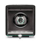 Premium Single Watch Winder Black Genuine Leather Mains Powered by Aevitas