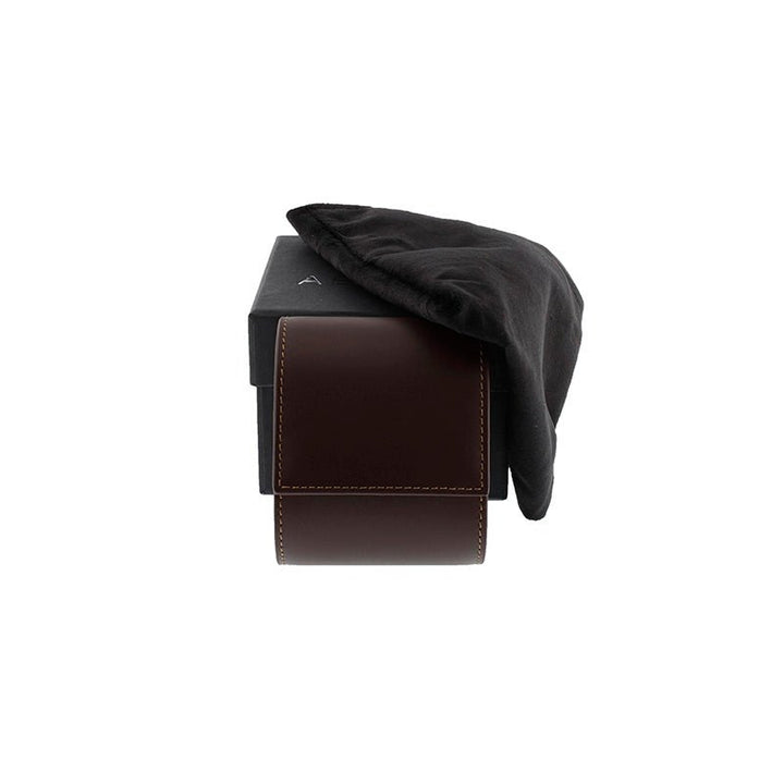 Single Watch Roll Case in Premium Dark Brown Calf Leather by Aevitas
