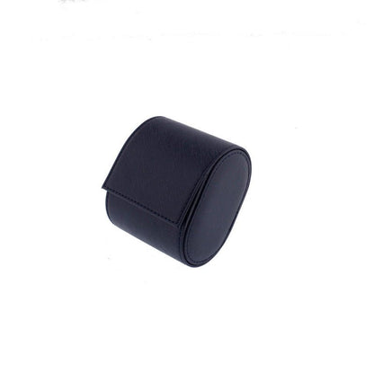 Single Watch Roll in Navy Blue Saffiano Real Leather with Super Soft Lining