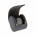 Single Watch Roll in Smooth Grey Leather with Super Soft Lining