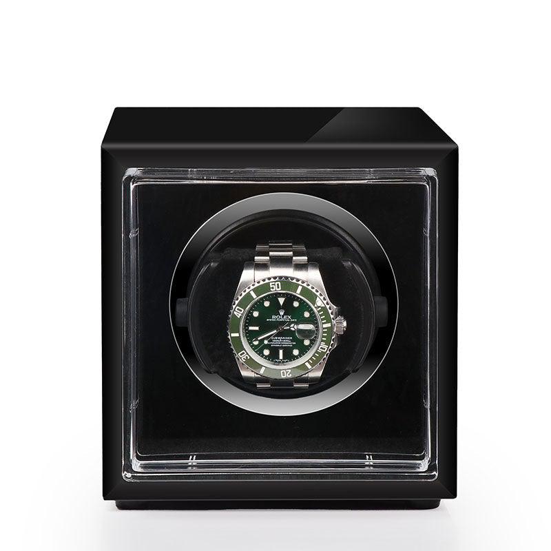 Single Watch Winder Black Edition Mains or Battery by Aevitas