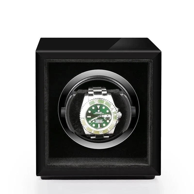 Single Watch Winder Black Edition Mains or Battery by Aevitas