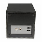 Single Watch Winder Black Leather Grey Lining Mains or Battery by Aevitas