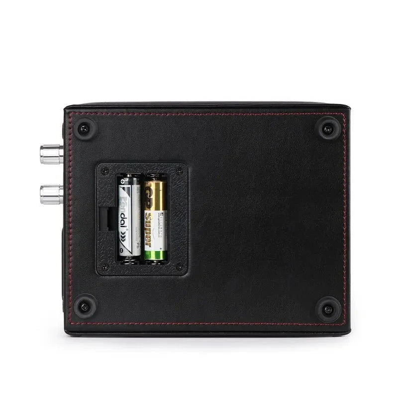 Single Watch Winder Black Leather Red Lining Mains or Battery by Aevitas