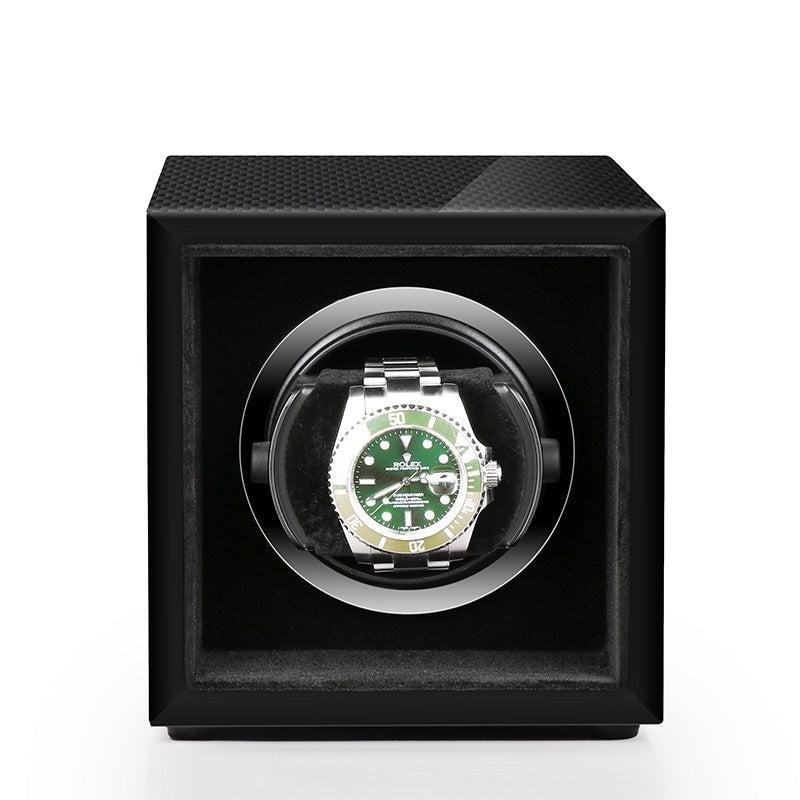 Single Watch Winder Carbon Fibre finish Mains or Battery by Aevitas