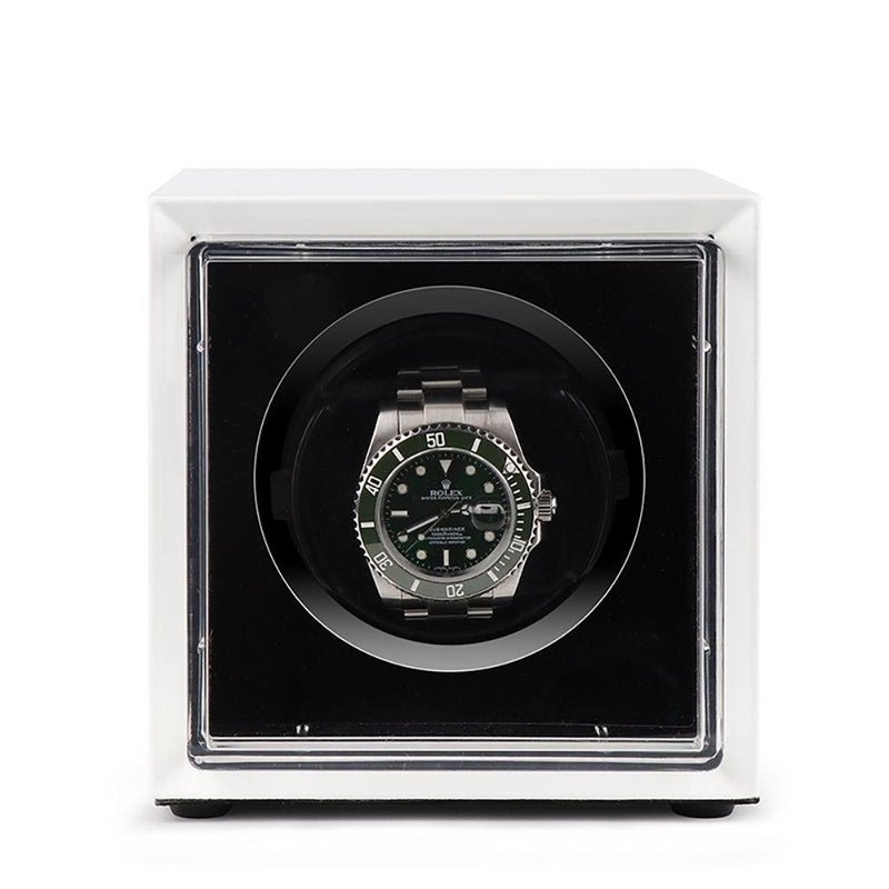 Single Watch Winder White Gloss finish Mains or Battery by Aevitas