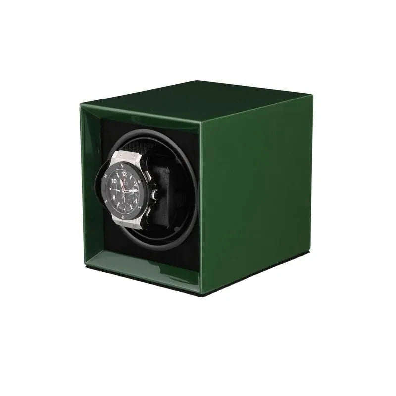 Single Watch Winder in Green Piano Lacquered finish by Aevitas
