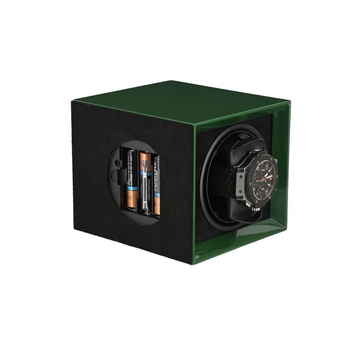 Single Watch Winder in Green Piano Lacquered finish by Aevitas