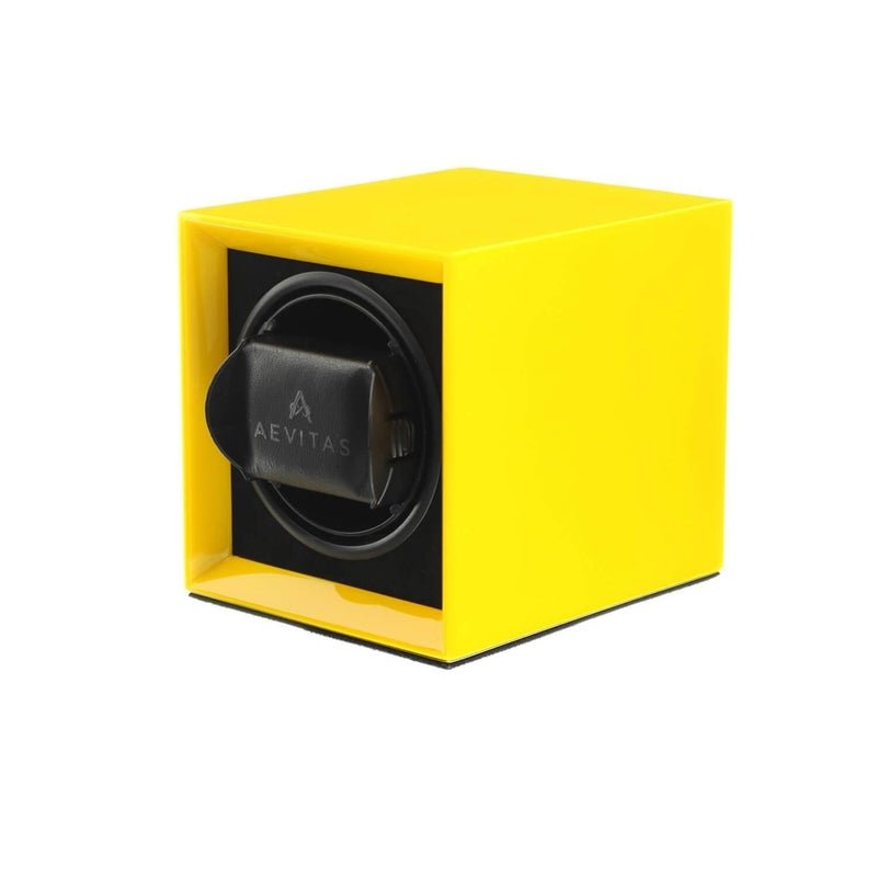 Single Watch Winder in Yellow Piano Lacquered finish by Aevitas