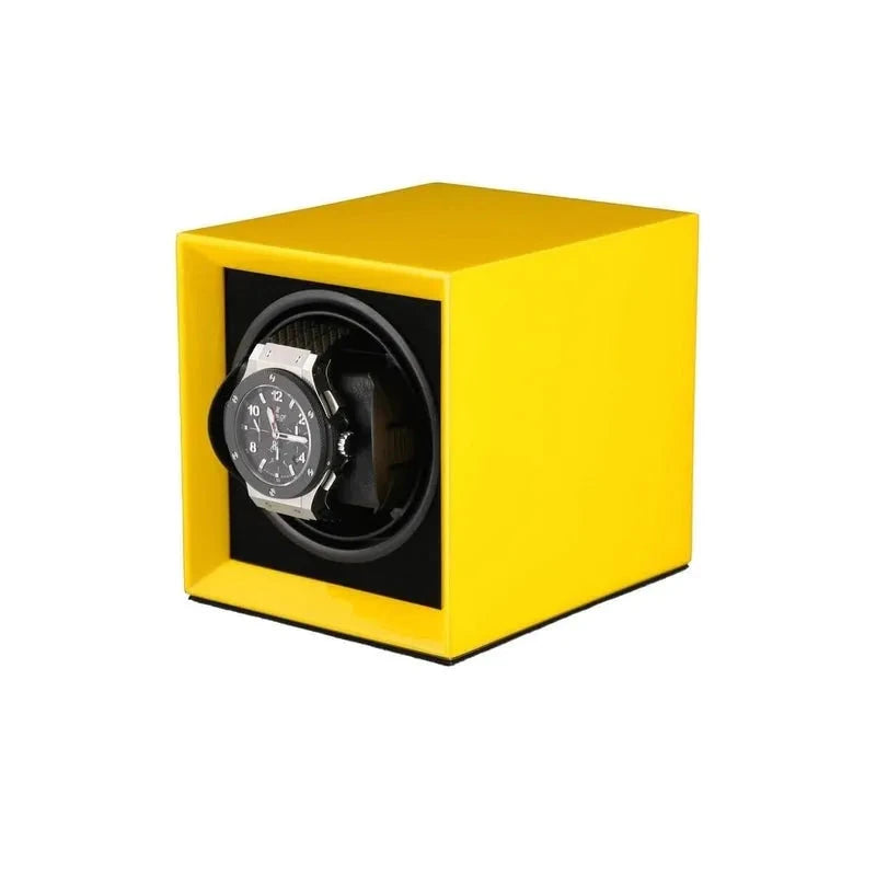 Single Watch Winder in Yellow Piano Lacquered finish by Aevitas
