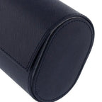 Triple Watch Roll in Navy Blue Saffiano Real Leather with Super Soft Lining