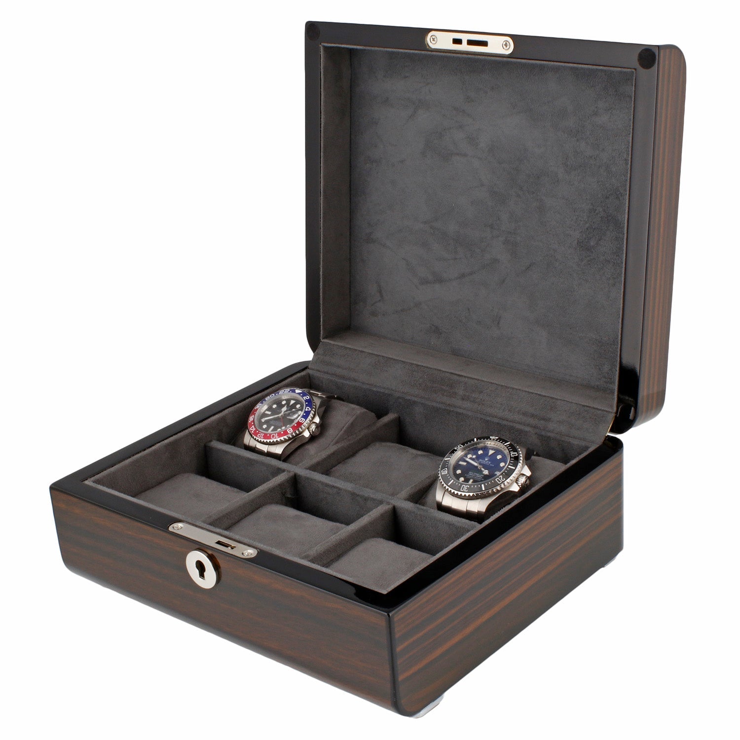 Watch Box for 6 Watches Superb Quality Macassar with Solid Lid by Aevitas