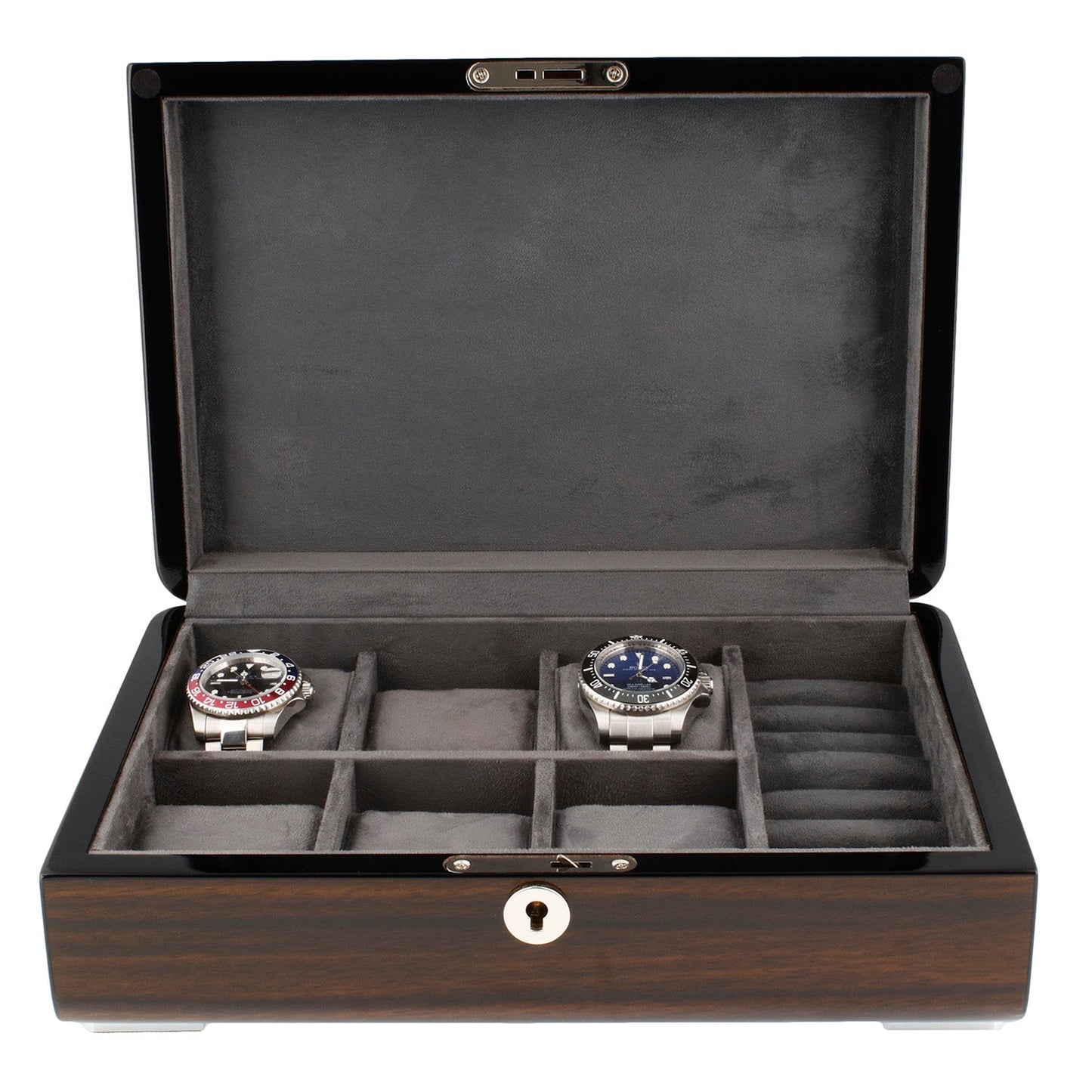 Watch Box for 6 Watches and Cufflinks Superb Quality Macassar by Aevitas