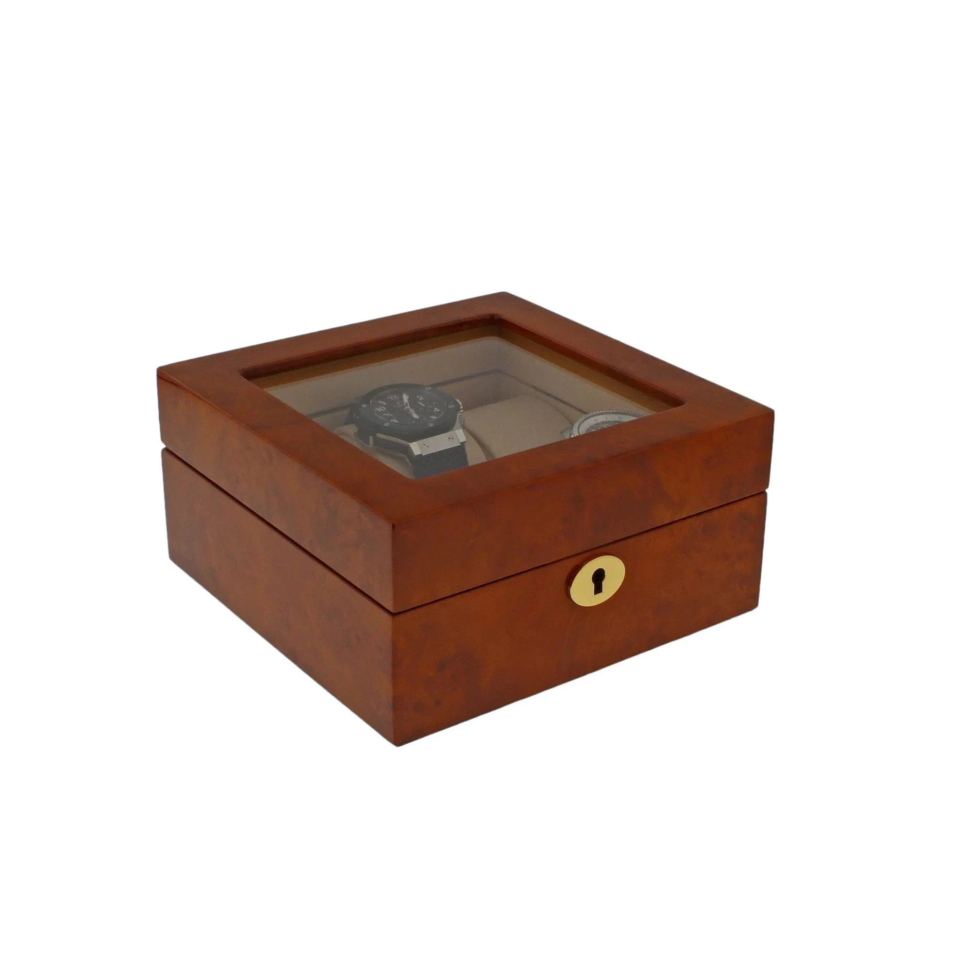 Watch Box for 6 Wrist Watches in Burl Walnut Wood by Aevitas