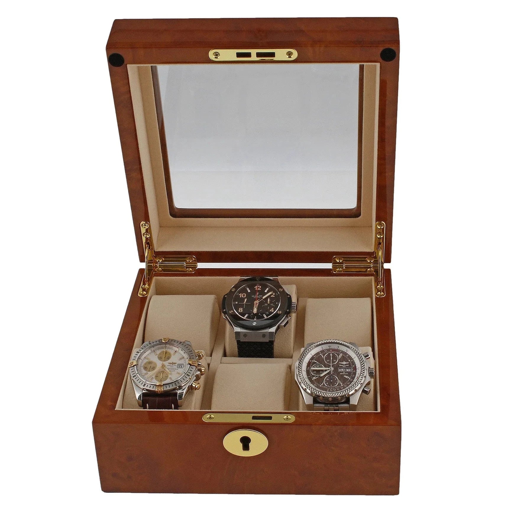 Watch Box for 6 Wrist Watches in Burl Walnut Wood by Aevitas